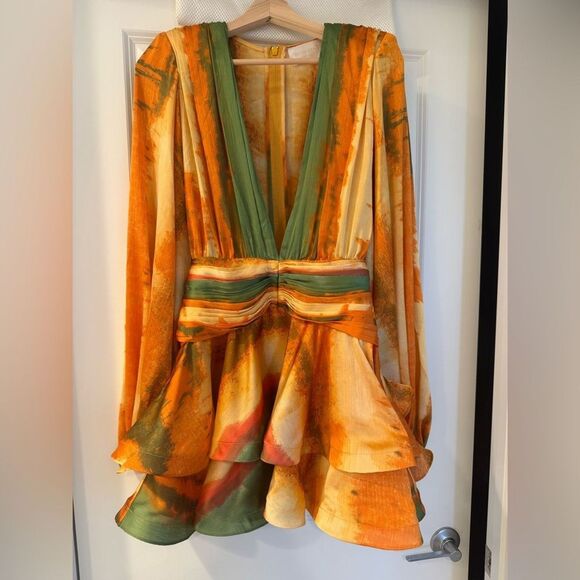 NWOT BRONX AND BANCO Bedouin Horizon Mini Dress  in orange - Picture 8 of 16